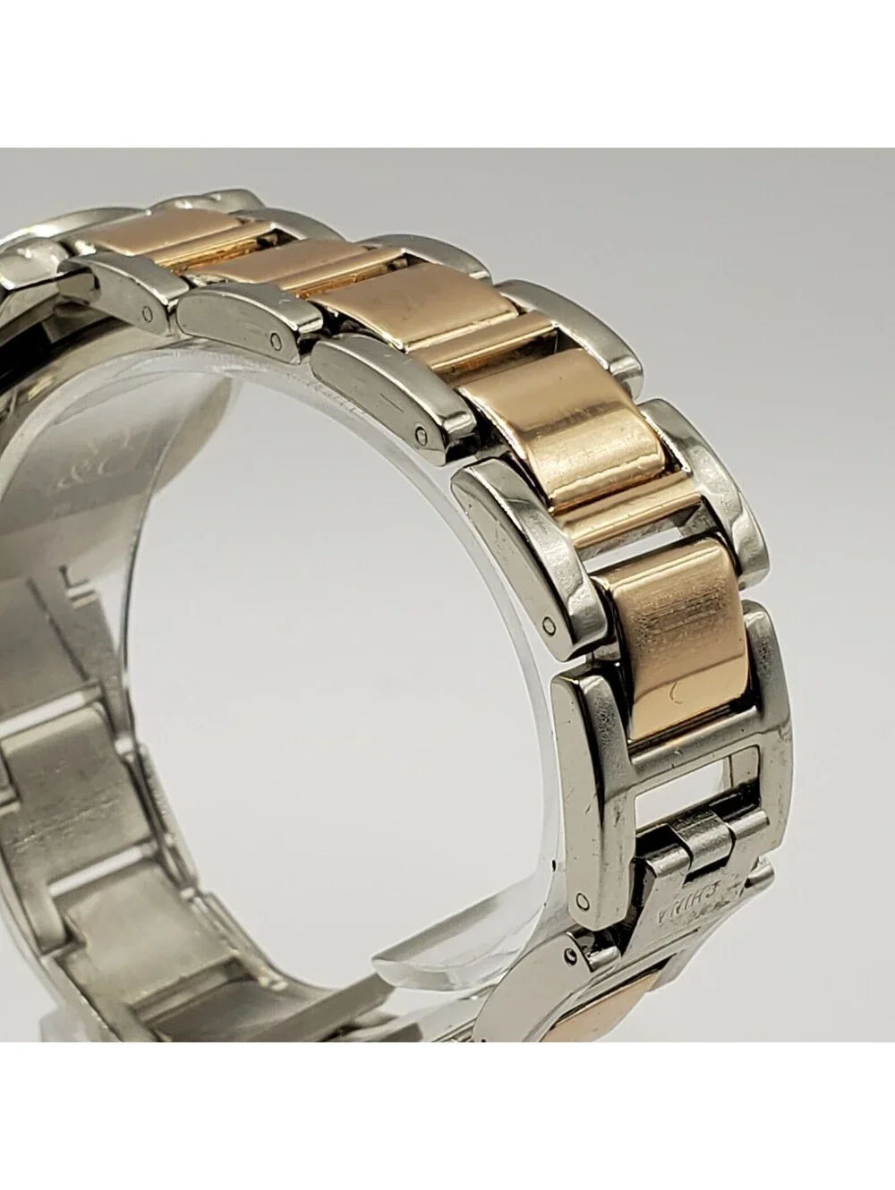 NY&C Rhinestone Womens Watch 34mm Two Tone New Battery
